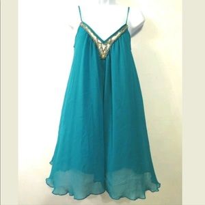 Express blue beaded summer dress